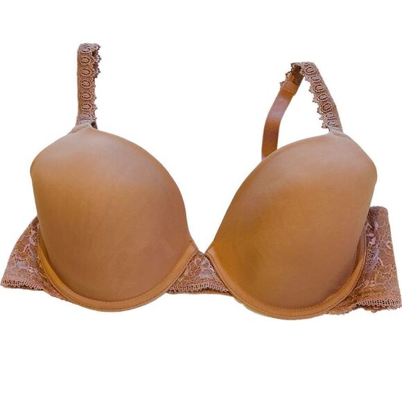Wacoal Level Up Chantilly Lace Contour Bra 853369 dark beige size 34D - Picture 2 of 6